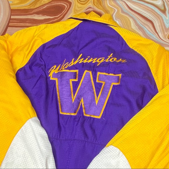 Vintage Washington Huskies Jacket 90s XL Purple - Picture 2 of 8